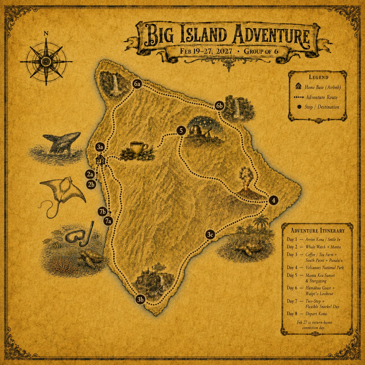 Big Island Adventure map poster